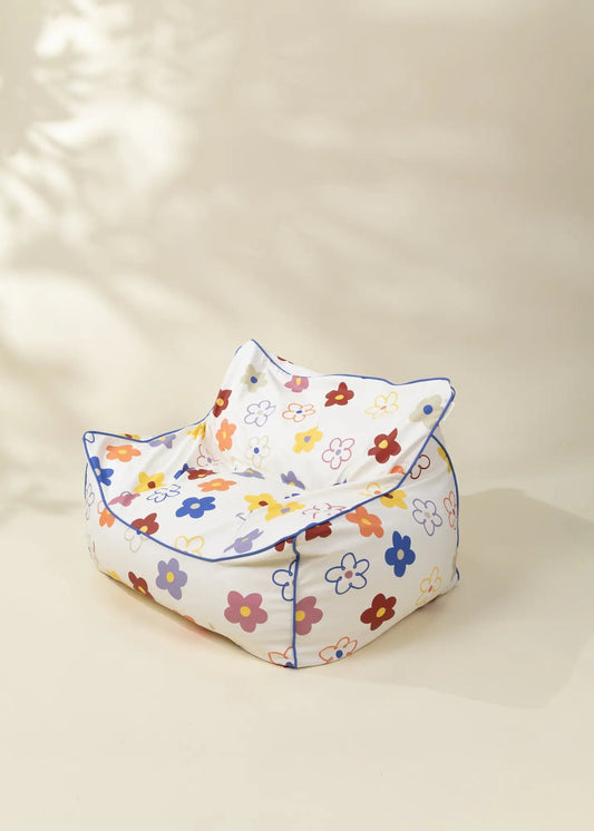 Coco Village Vegan Leather Kids Bean Bag - Flower Pop