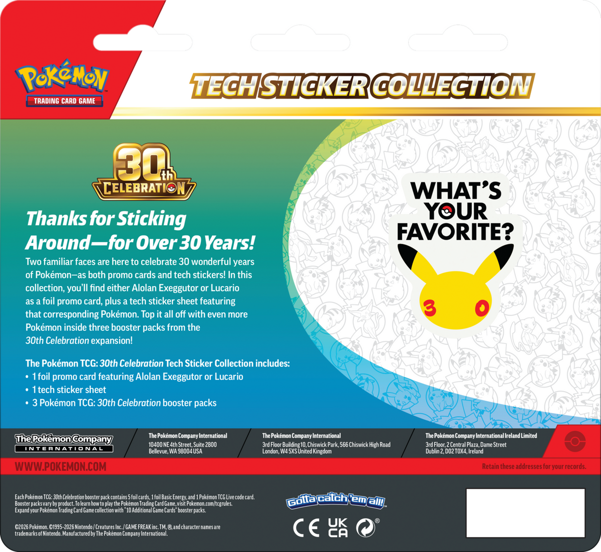 Pokémon TCG: 30th Celebration - Tech Sticker Collection Alolan