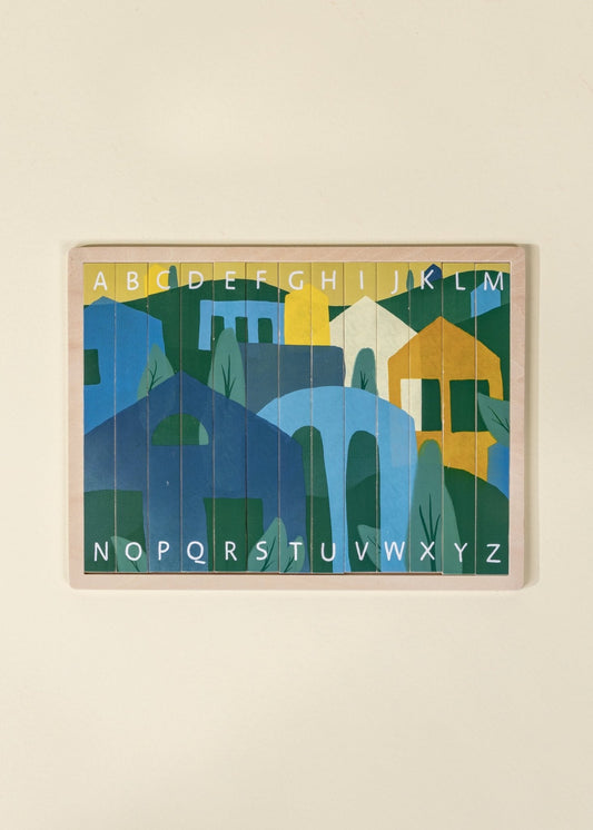 Coco Village Alphabet Wooden Tab Puzzle - 13 pcs