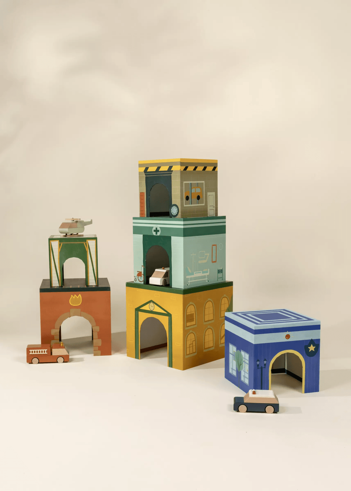 Coco Village Set of 6 Oversized Stacking Boxes - The Buildings