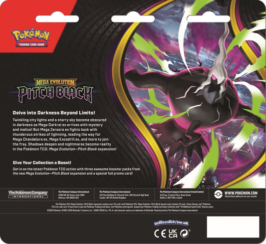 Pokémon TCG: Mega Evolution PITCH BLACK Three-Booster Blister