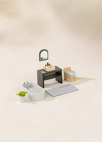 Coco Village Wooden Doll House Bathroom Furniture (6pcs)