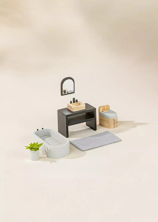 Coco Village Wooden Doll House Bathroom Furniture (6pcs)