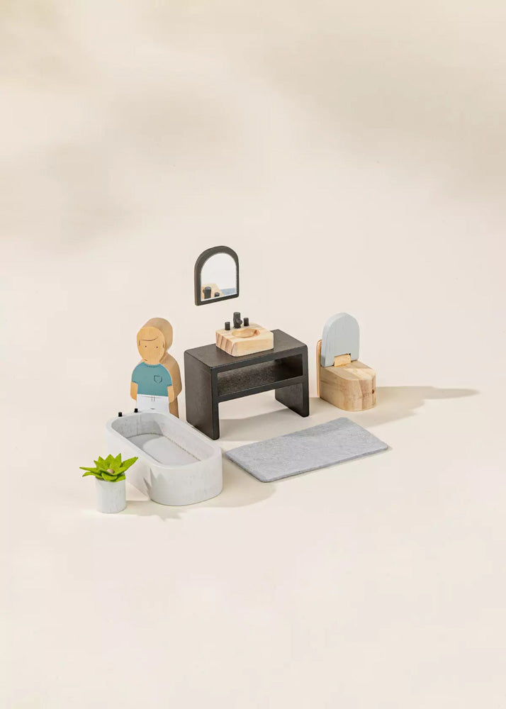 Coco Village Wooden Doll House Bathroom Furniture (6pcs)