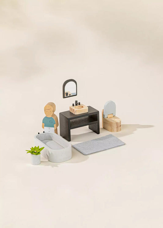 Coco Village Wooden Doll House Bathroom Furniture (6pcs)