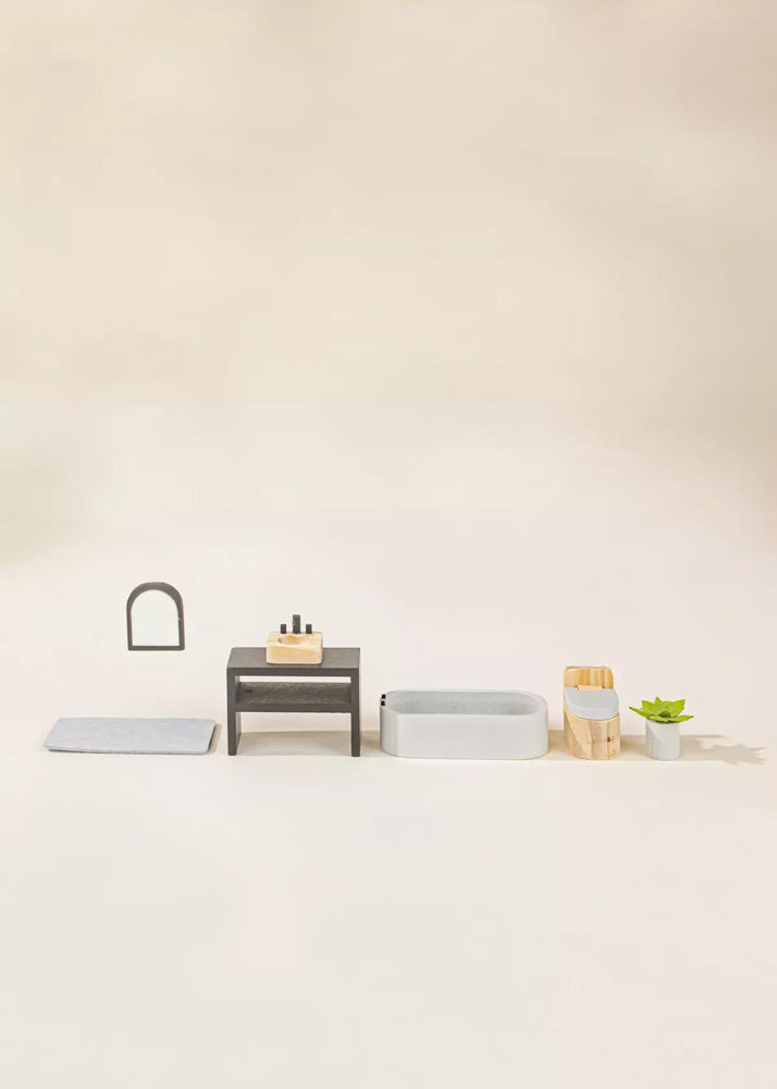 Coco Village Wooden Doll House Bathroom Furniture (6pcs)