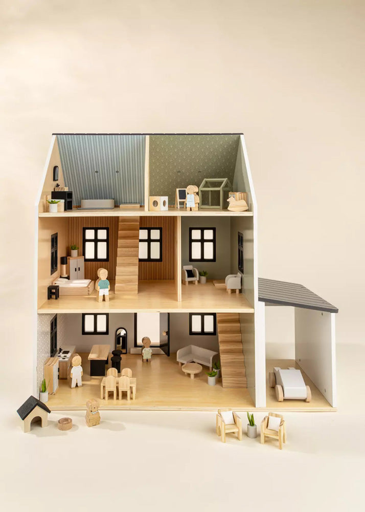 Coco Village Wooden Doll House Living Room Furniture  (10pcs)