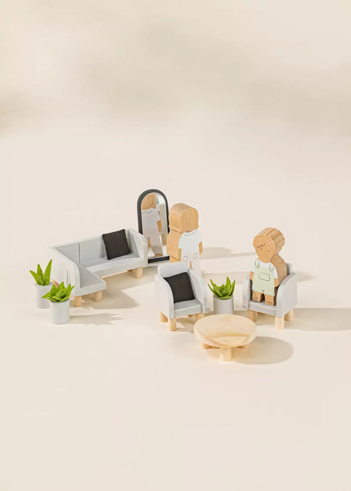 Coco Village Wooden Doll House Living Room Furniture  (10pcs)