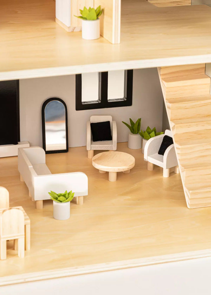Coco Village Wooden Doll House Living Room Furniture  (10pcs)