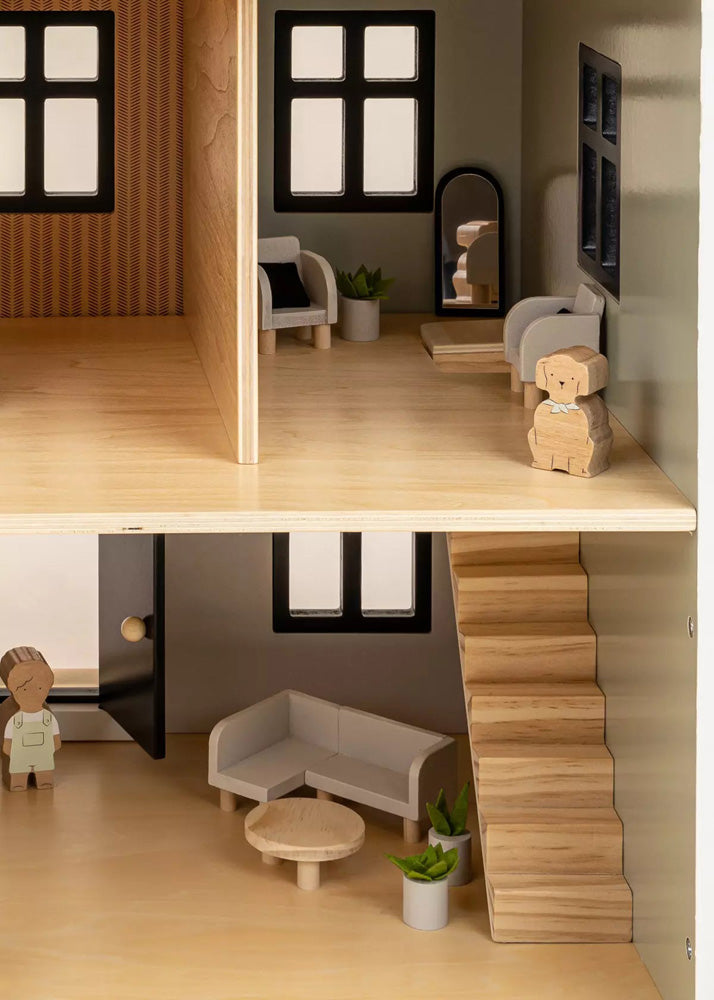 Coco Village Wooden Doll House Living Room Furniture  (10pcs)