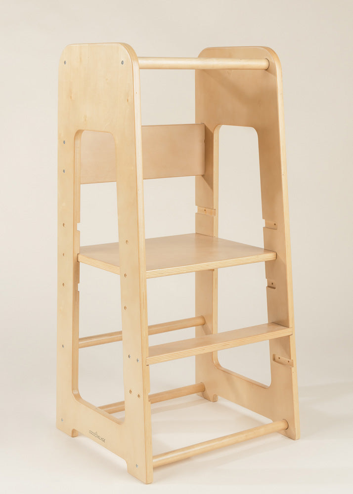 Educational tower - Natural Wood