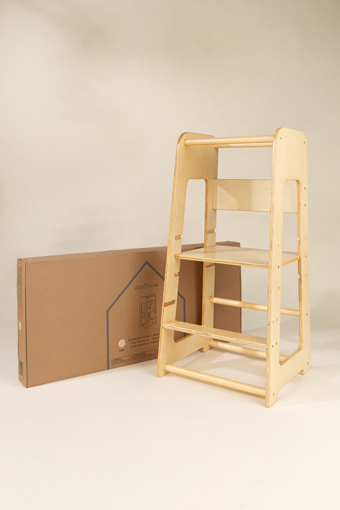 Educational tower - Natural Wood