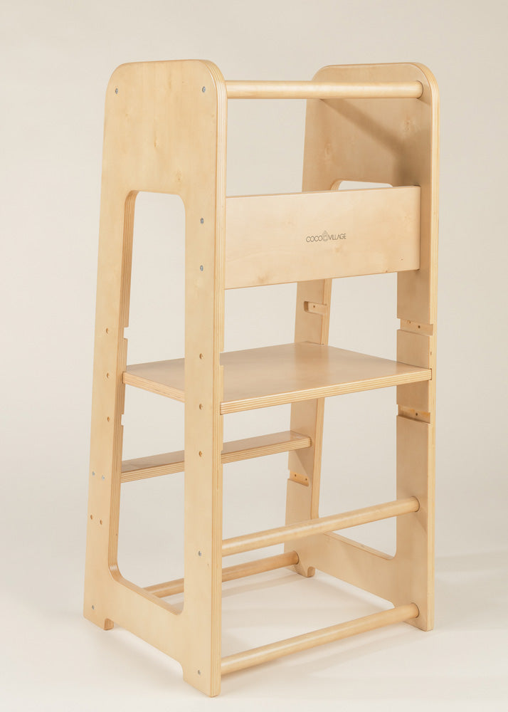 Educational tower - Natural Wood