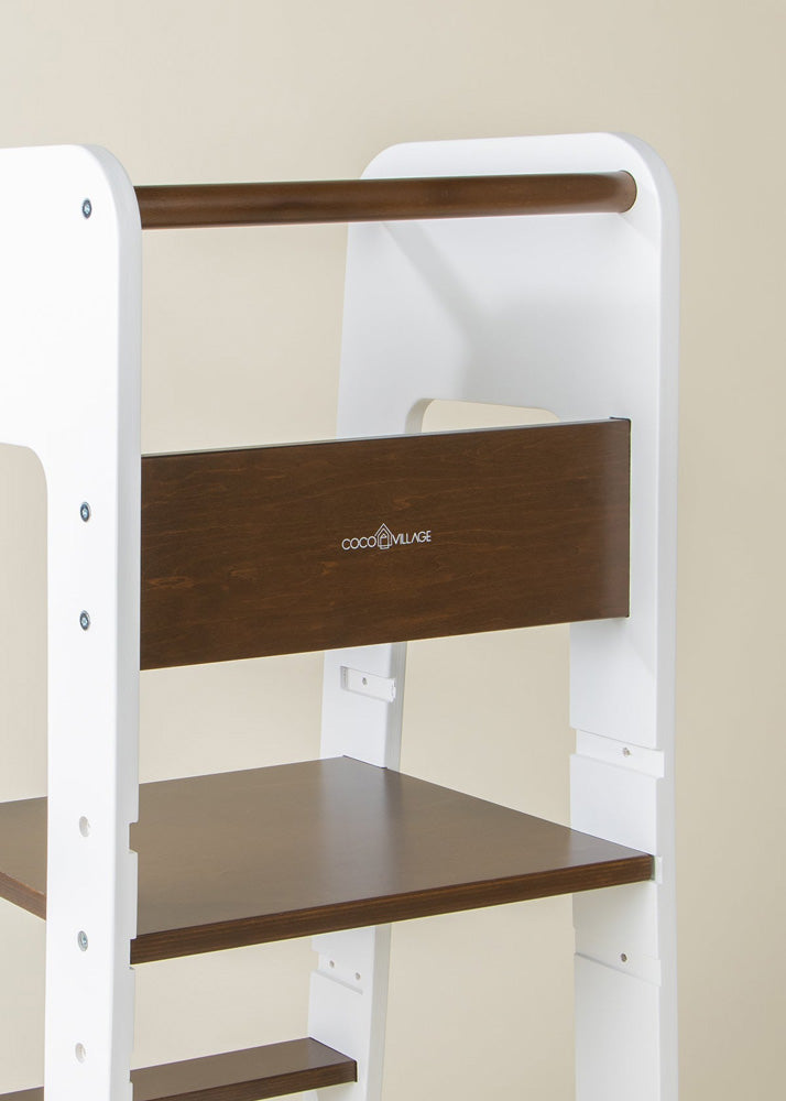 Educational tower - Walnut & White