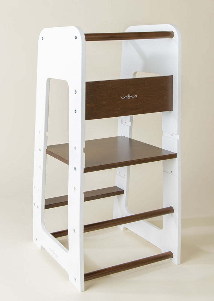 Educational tower - Walnut & White