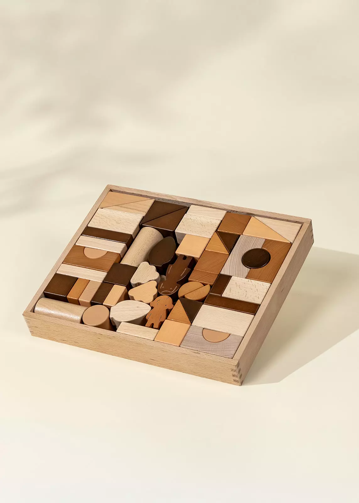 Premium Wooden Construction Blocks Set - 56pcs