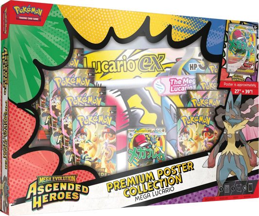 Pokémon TCG: Mega Evolution - Ascended Heroes: Mega Lucario Premium Poster Collection