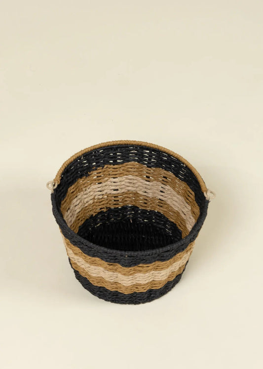 Coco Village Autumn Striped Treat Basket – Medium