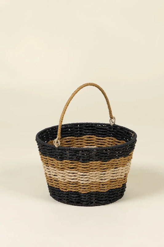Coco Village Autumn Striped Treat Basket – Medium