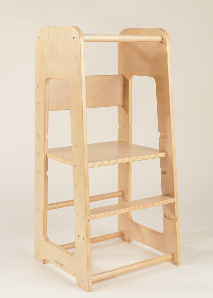 Educational tower - Natural Wood