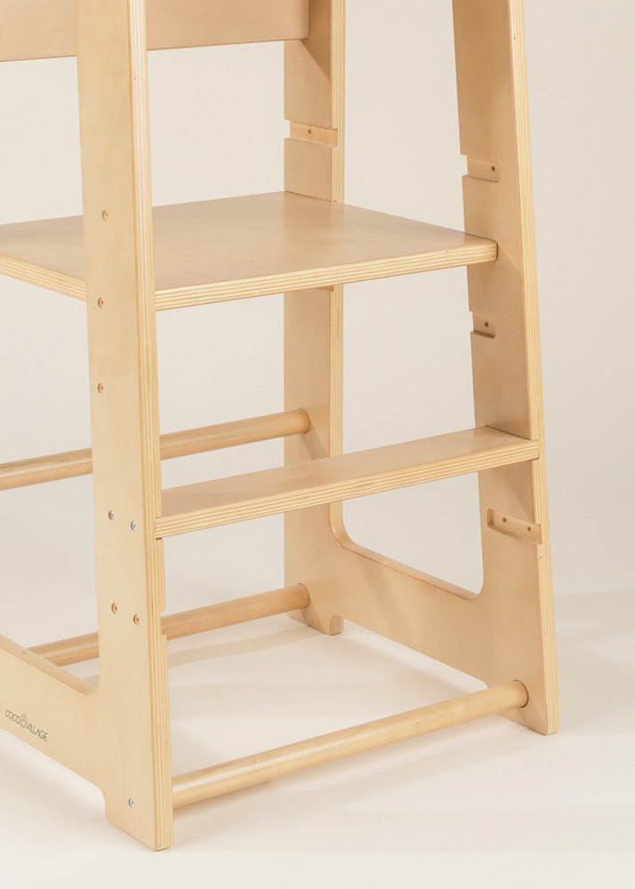 Educational tower - Natural Wood