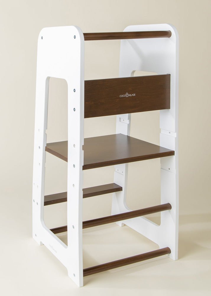 Educational tower - Walnut & White