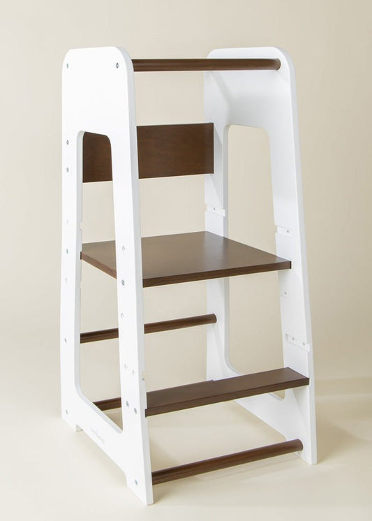Educational tower - Walnut & White