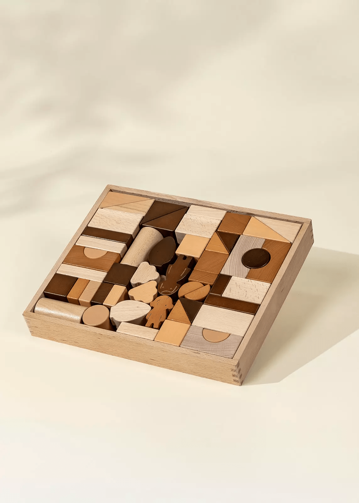 Premium Wooden Construction Blocks Set - 56pcs