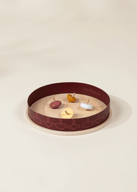 Coco Village Set of 4 Wooden Spinning Tops with Arena