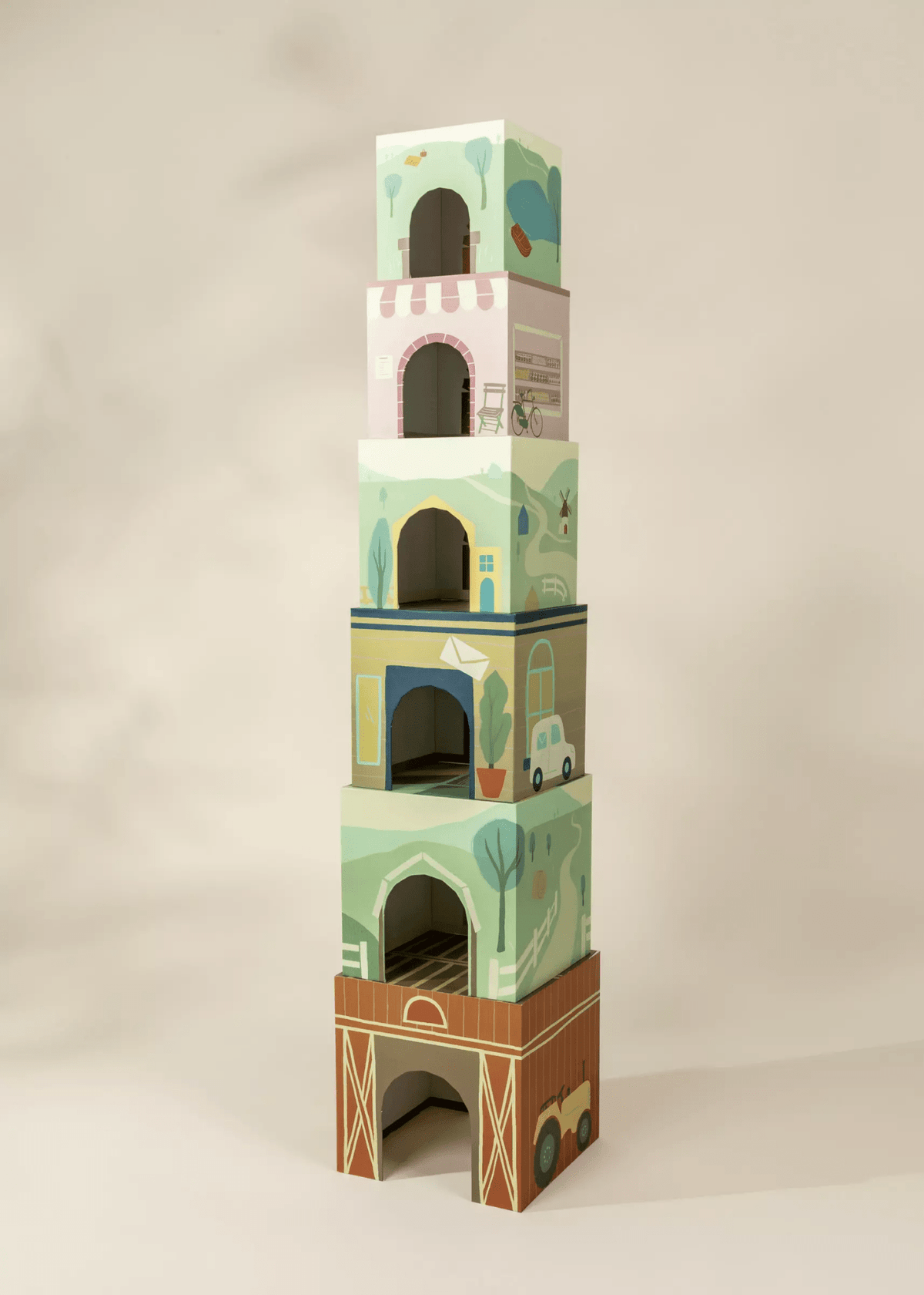 Coco Village Set of 6 Oversized Stacking Boxes - The Countryside