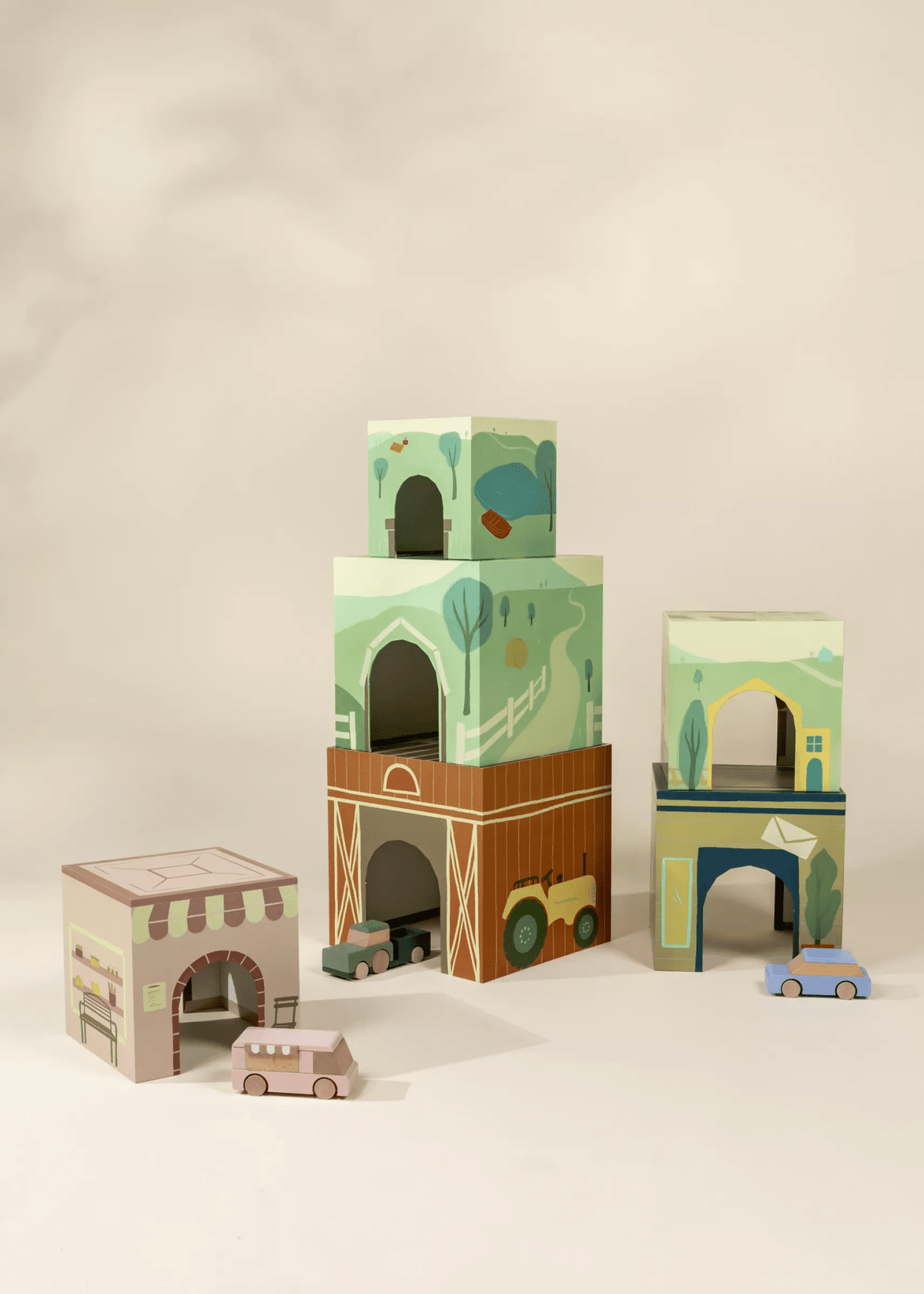 Coco Village Set of 6 Oversized Stacking Boxes - The Countryside
