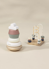 Coco Village Wooden Baby Toy Gifting Set Stacking Rings & Bead Maze