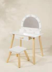 Coco Village Wooden Play Vanity with Lighted Mirror & Stool