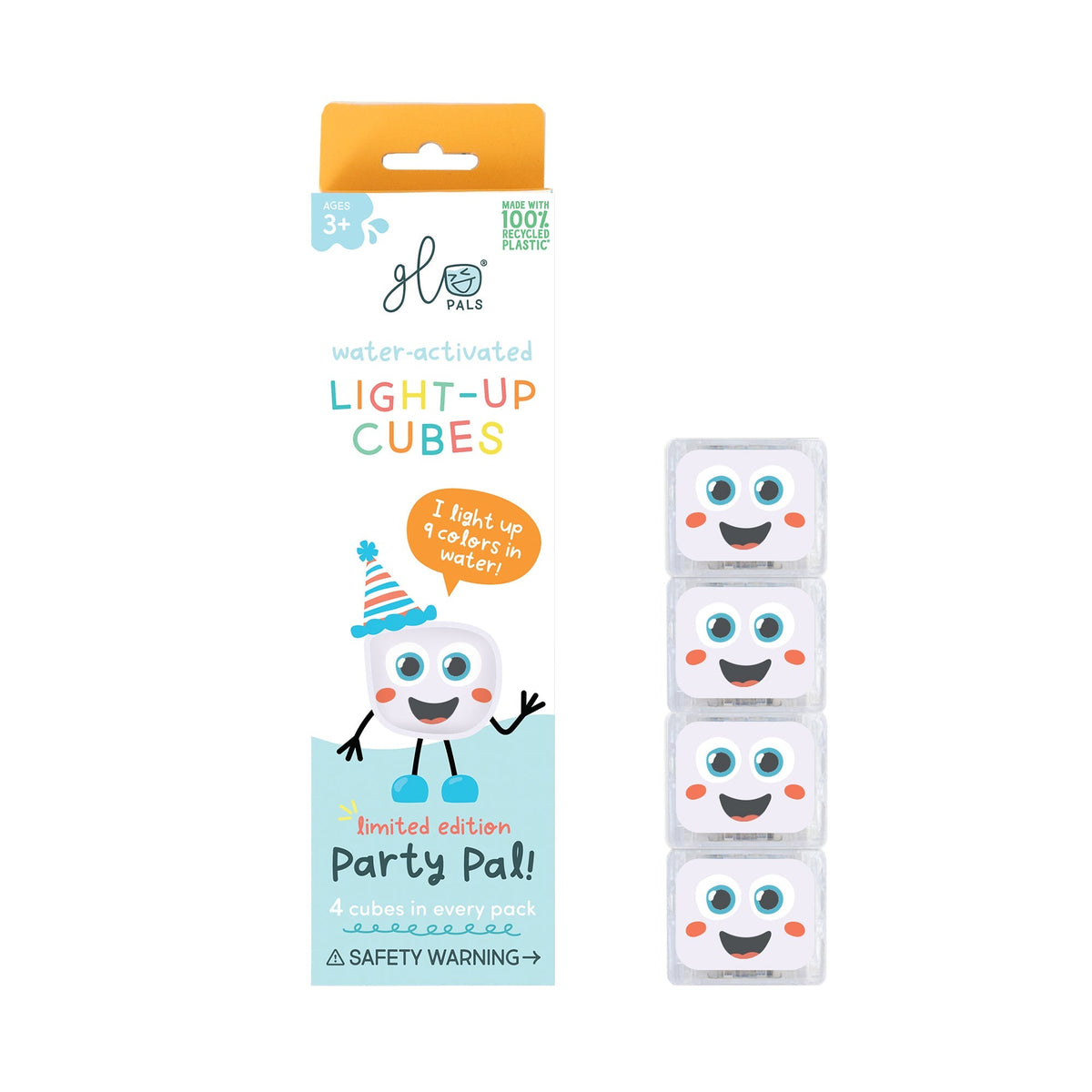 Glo Pals - Light Up Cubes 4pk - Party Pal - White