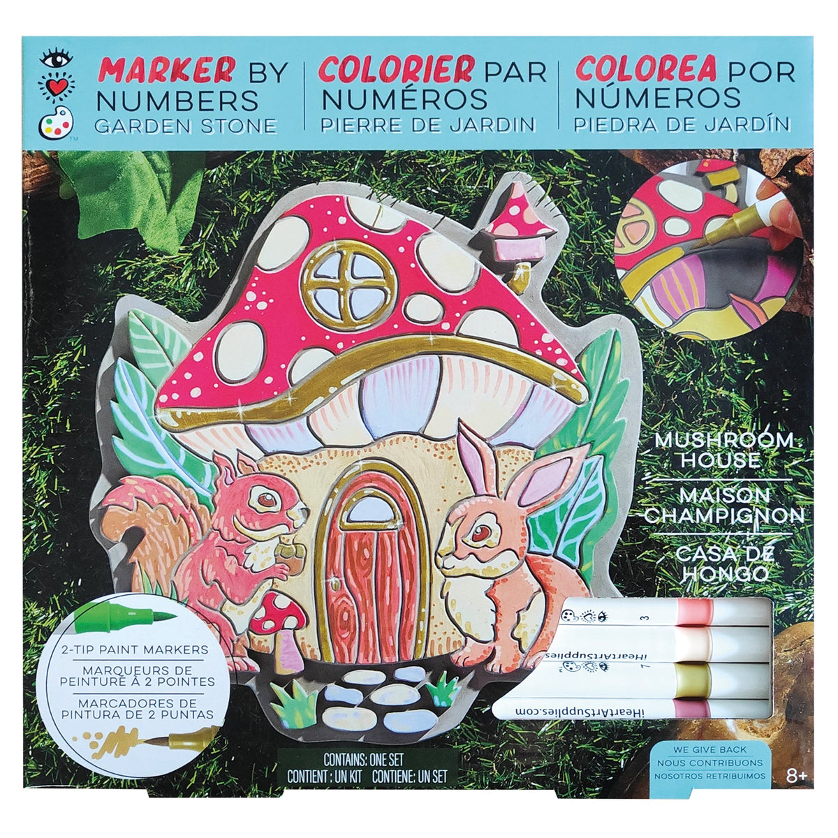 Marker By Number Garden Stone Mushroom House