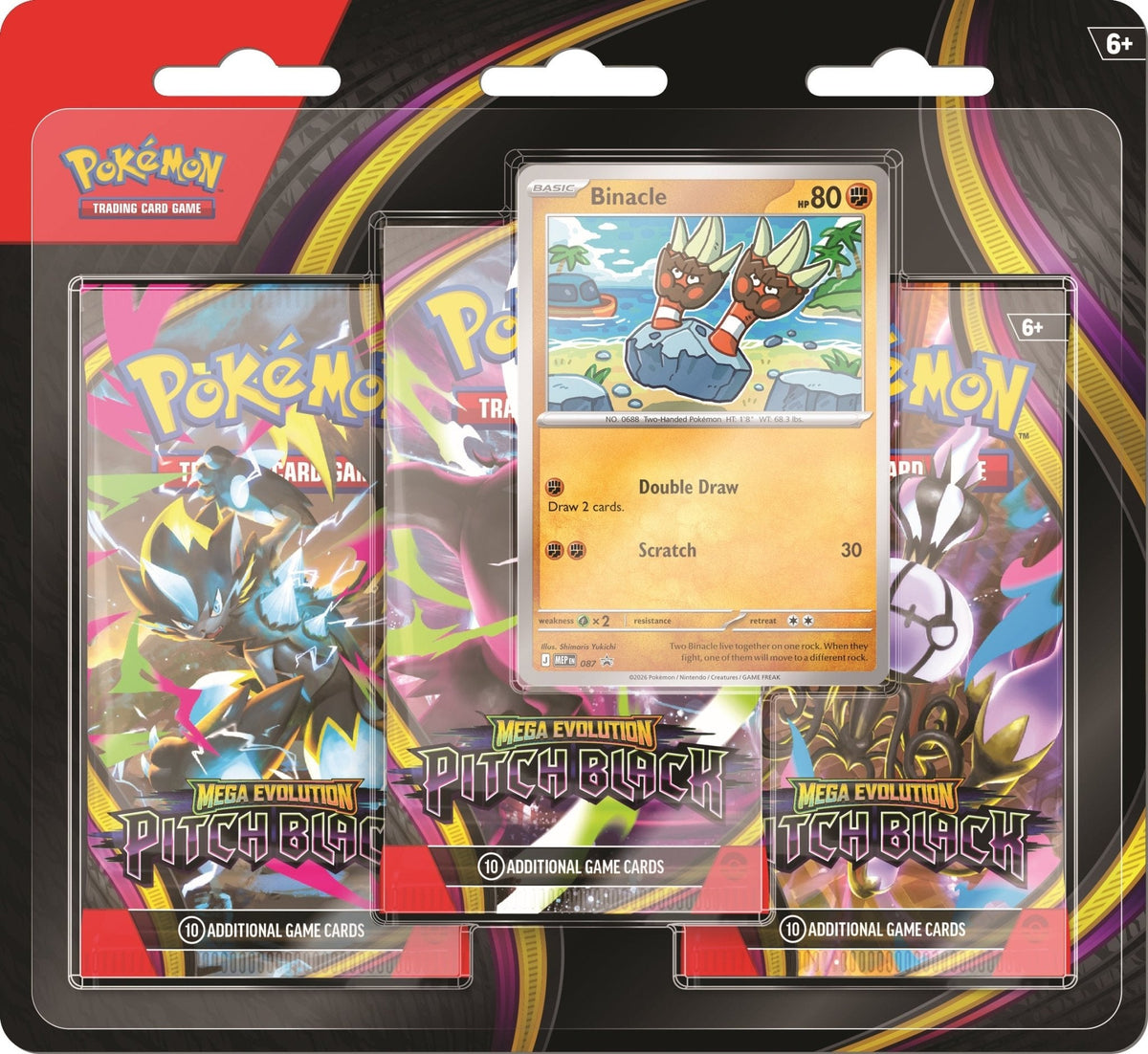 Pokémon TCG: Mega Evolution PITCH BLACK Three-Booster Blister